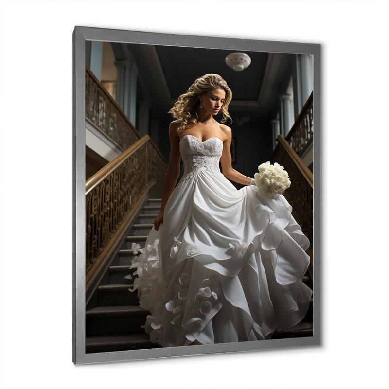 «Wedding Bride Elegance», reproduction sur toile, H 20 po x l 12 po x P 1 po, Cadre simple argenté
