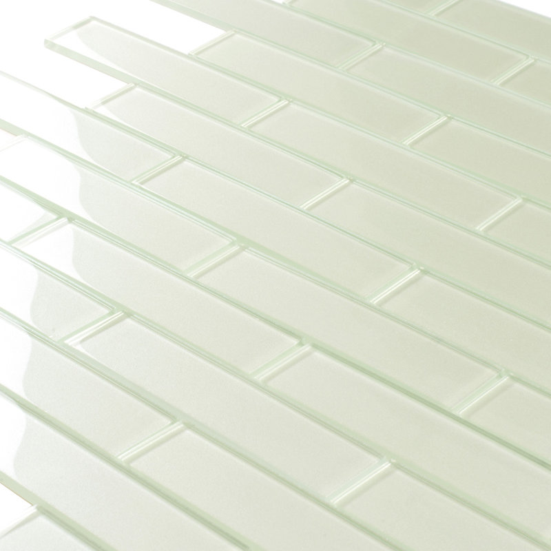2X8 Subway Glass Mosaic Tile, Stream