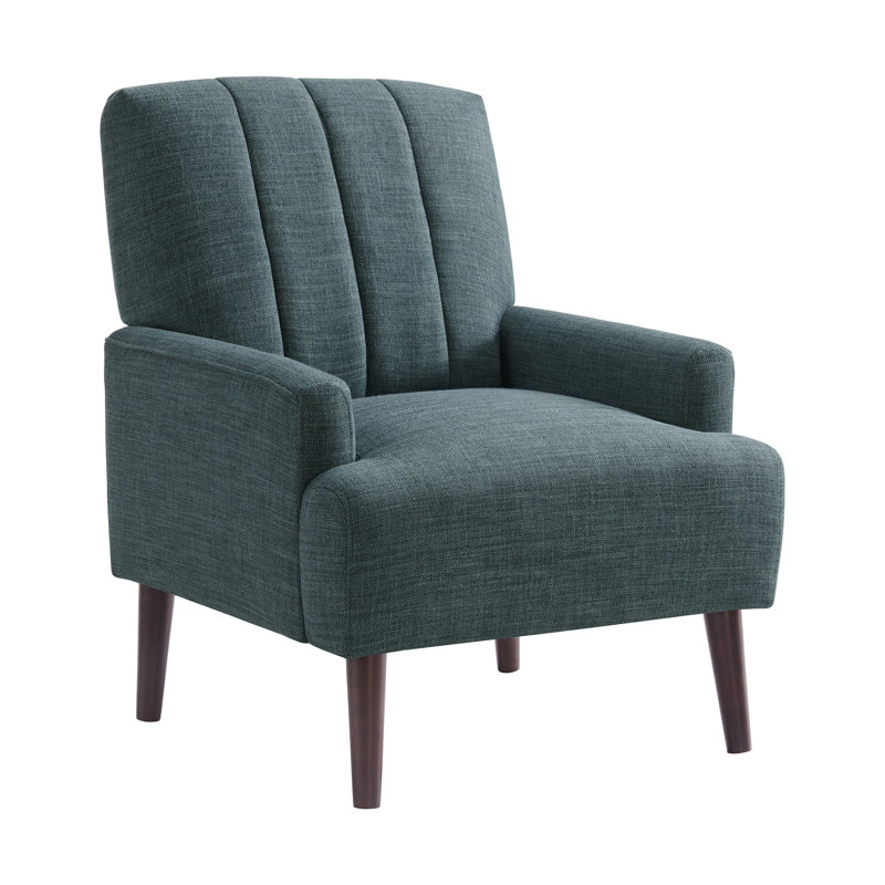 Chaise Palos Ebern Designs avec dossier Channel Palmer, Polyester bleu sarcelle Palos