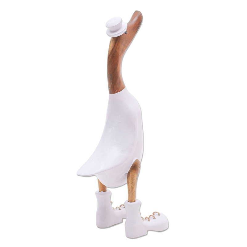 Sculpture de bois et racine en bambou blanc élégant canard Pimlico