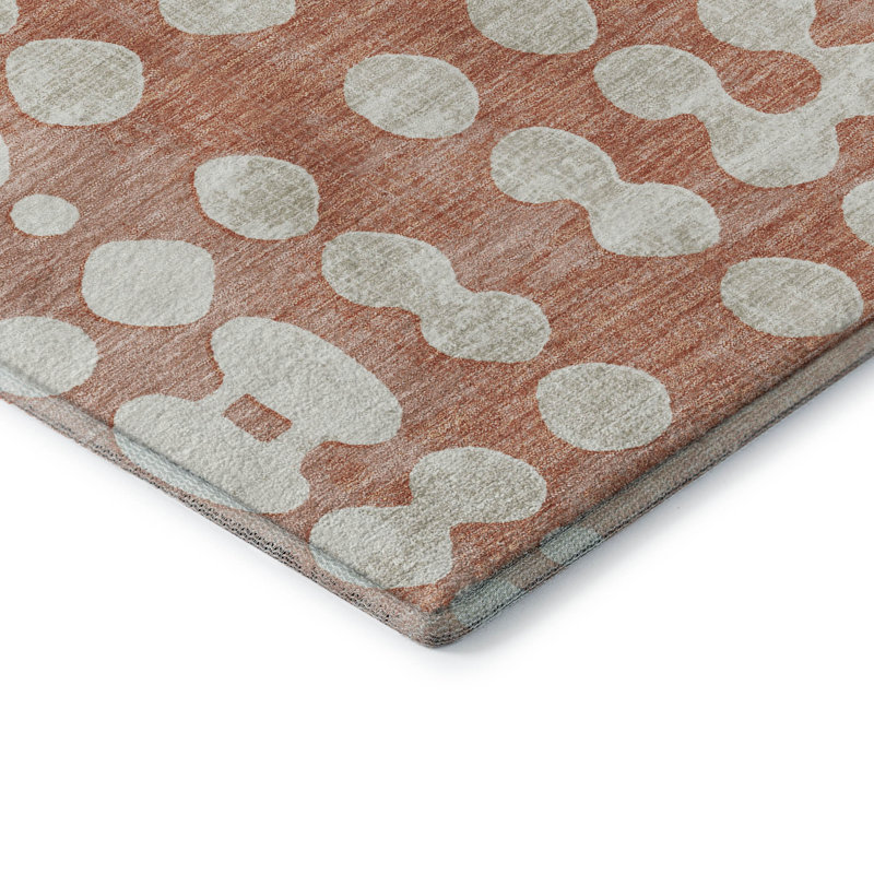 Premium Machine Washable Prisco Salmon Rug, Rectangle 8' x 10'