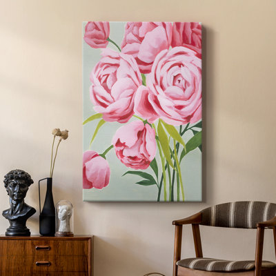 This Year's Peonies I -Custom Wrapped Gallery Cavas