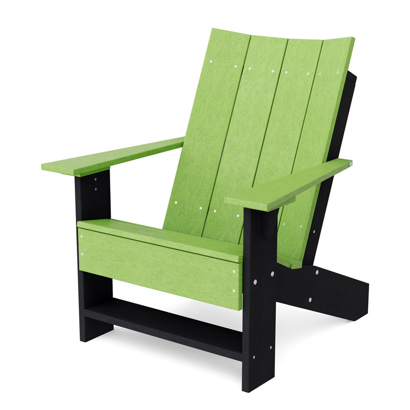 Contemporary Adirondack Chair, Lime Green/Black