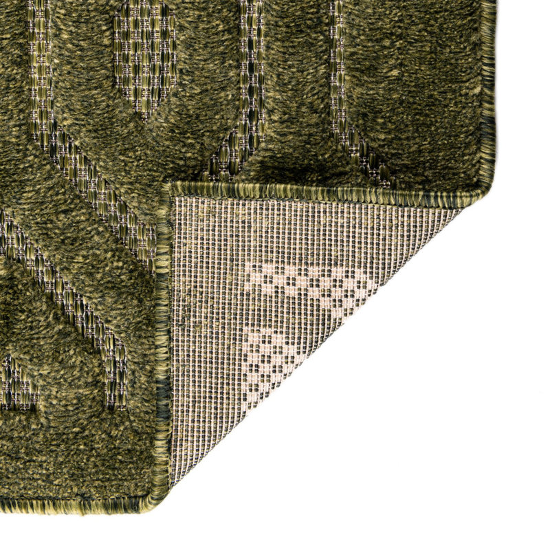 Tapis intérieur / extérieur vert, Carré 7 pi 10 po