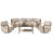 6 Pieces Outdoor Patio Furniture Sets,,Two-person Manual Weaving Wicker Patio Sofa, 2 Pieces Armchair Sofas,2 Swivel Chairs with Coffee Table-1161046166