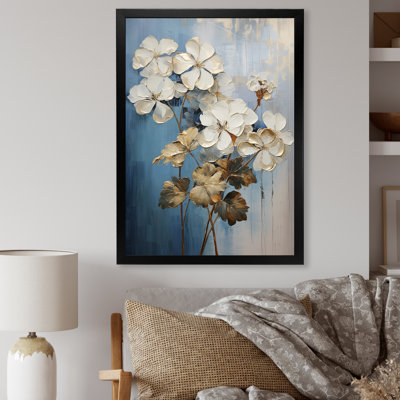 " Minimalism Blue And White Geraniums "