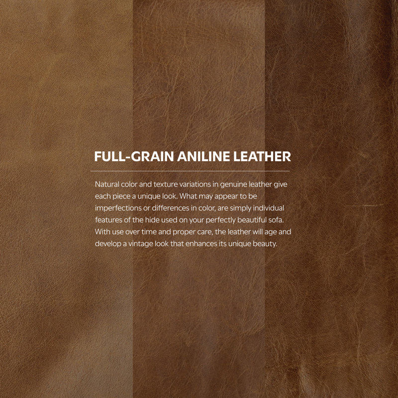 Caramel Brown Genuine Leather 72-Inch Lawson Sofa with Pillow-Top Arms