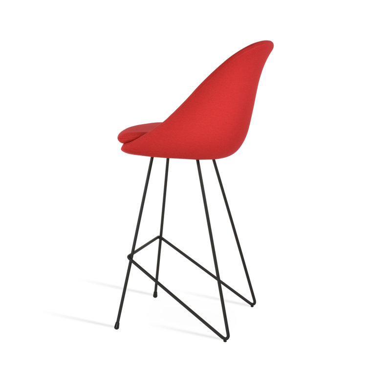 Tabouret de bar et de comptoir Avanos, Tabouret de bar (siège d'une hauteur de 29 po), Noir, Rouge d’époque