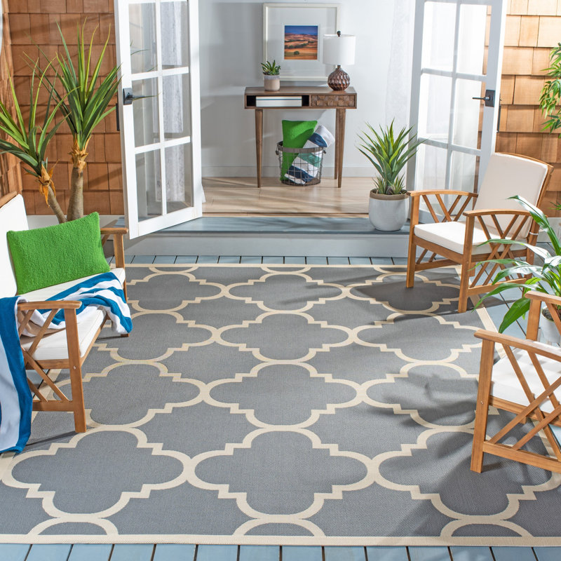 Herefordshire Performance Geometric Indoor/Outdoor Area Rug, Rectangle 4' x 5'7"