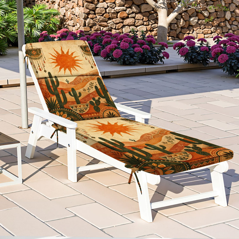  Coussin de patio d'extérieur pour l'extérieur 3 po Boho Desert Landscape Sun Cactus