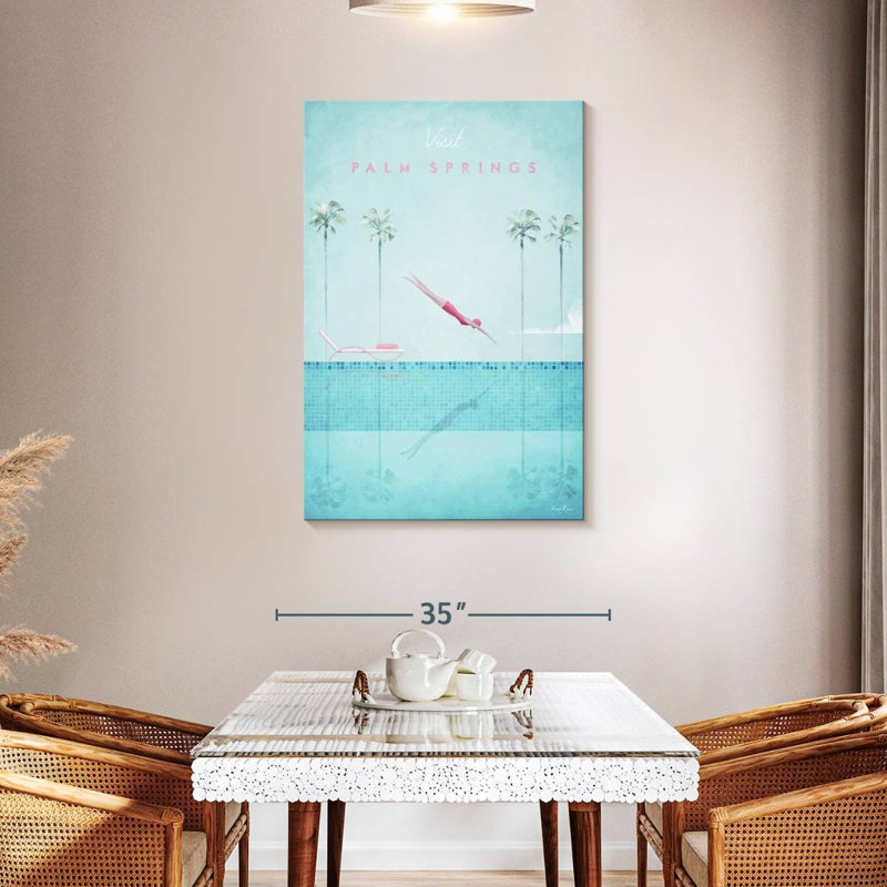 Affiche de voyage rétro Aime Palm Springs, H 45 po x l 30 po