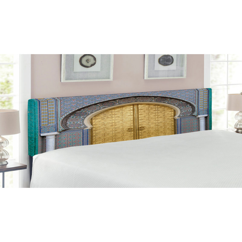 Tête de lit en tissu d’ameublement marocain, Gris
