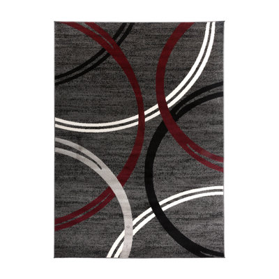 Tapis performance gris, rouge et noir Weekes