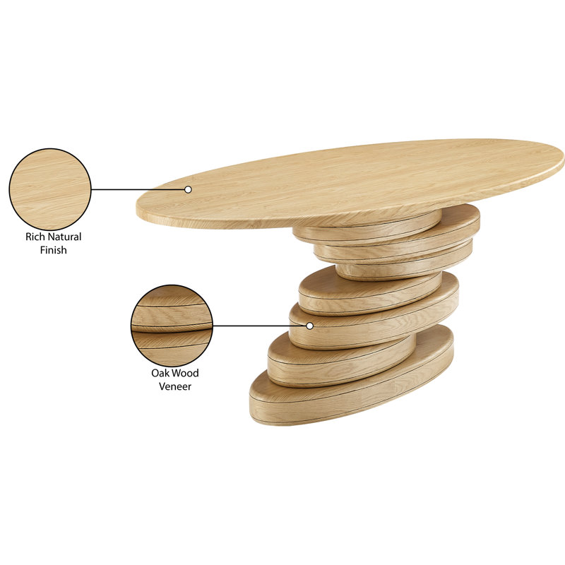 Husnaa Oval Metal Base Dining Table