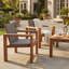 Vexa Modern Coastal Acacia Wood Outdoor Club Chair with PE Wicker Backrest and Seat