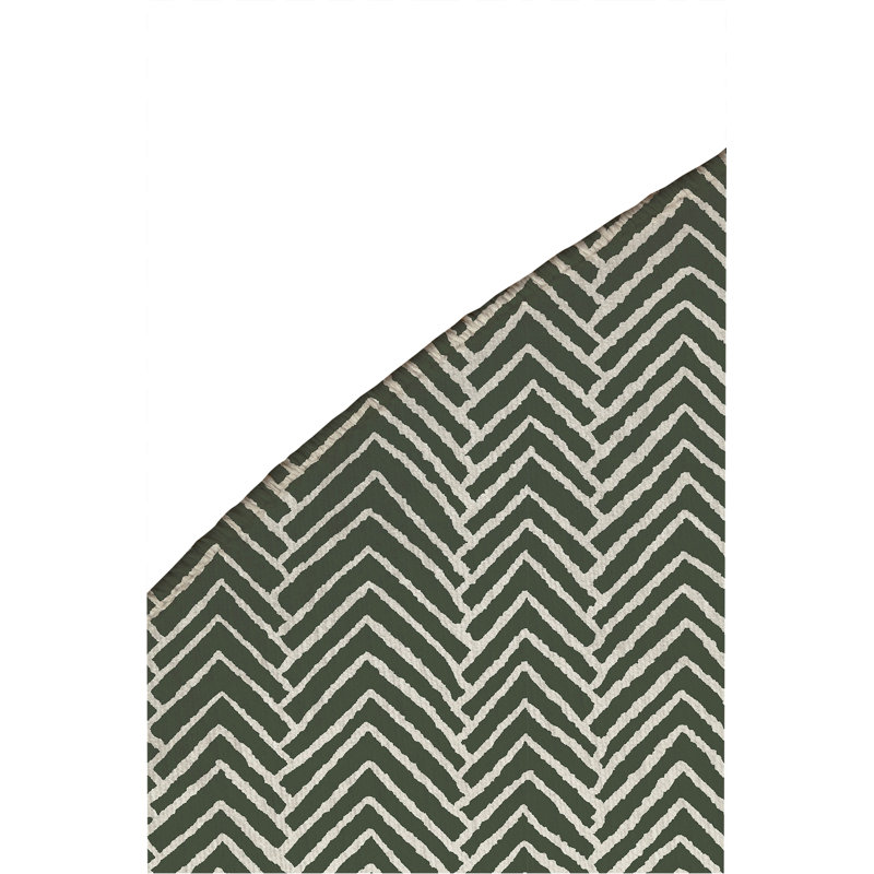 Chevron Block Non-Slip Outdoor Rug, Round 5'