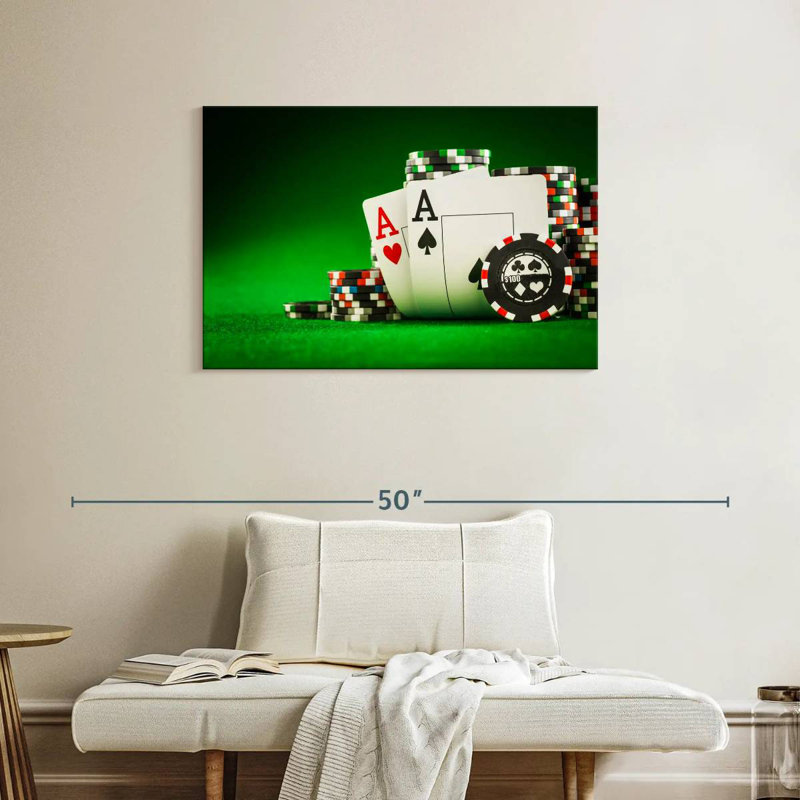 Senne Poker Chips And Cards, 24" H x 36" W