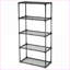 Étagère de rangement à 5 tablettes en acier noir | Capacité de 550 lb | Robuste