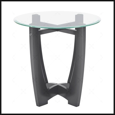 Table basse ronde en verre 23,5 pouces