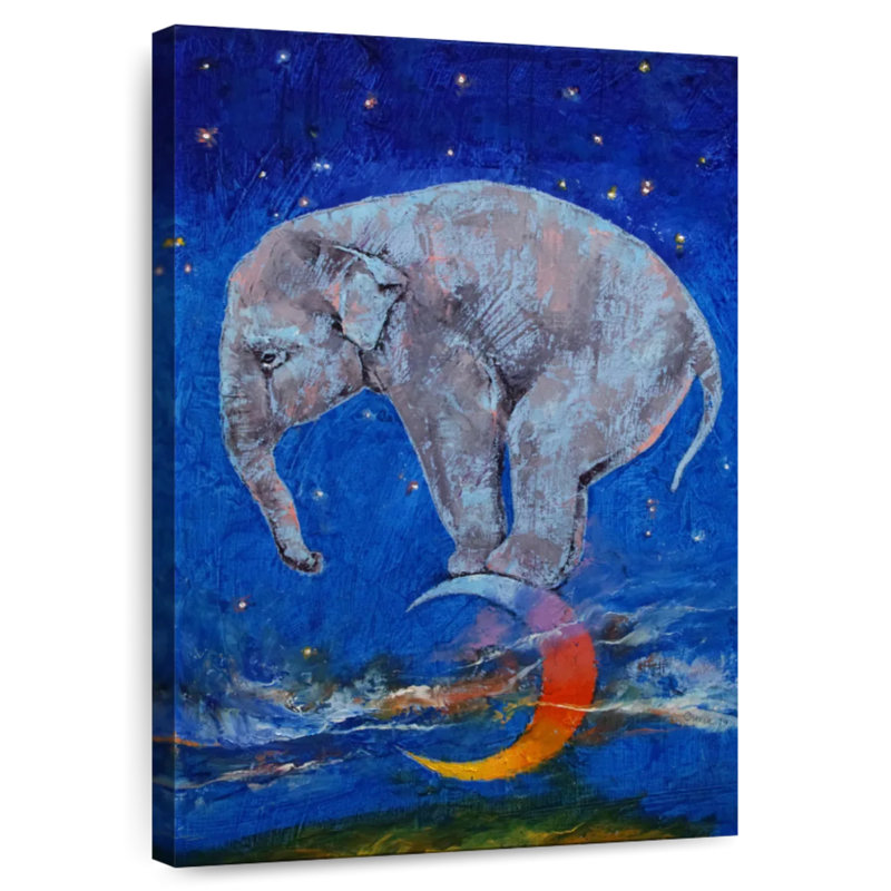 Lune éléphant Brampt, H 45 po x l 30 po