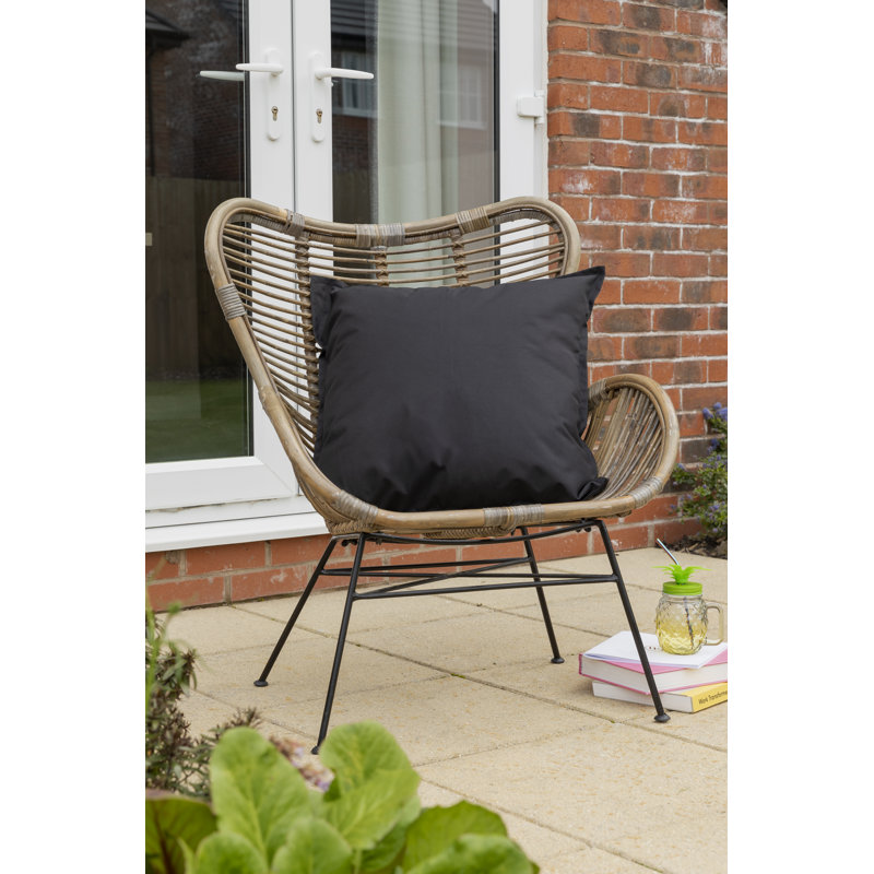 Indoor / Outdoor Square Cushion, Black, Square 60cm