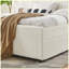Grand lit tapissier en chenille avec tête de lit capitonnée, tiroirs de rangement et lit gigogne-129412849