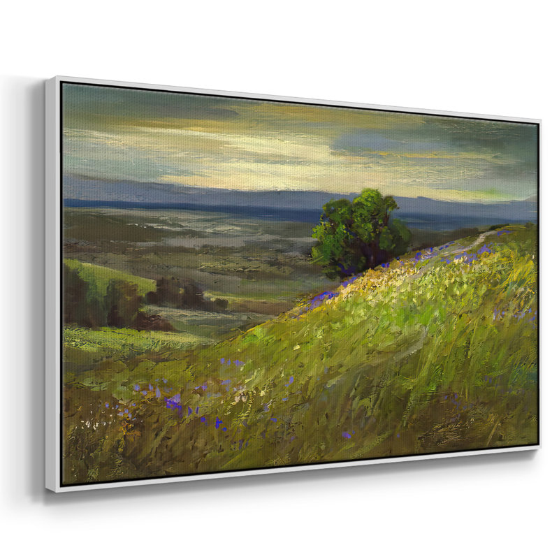 «Path Up Windy Hill», peinture sur toile encadrée, Cadre blanc, H 27 po x l 41 po x P 2 po