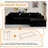 Boneless 108" W Reversible Modular Sectional with No Assembly Required-1103021067