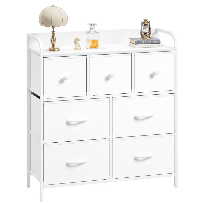 79 cm W Chest of 7 Drawers, White