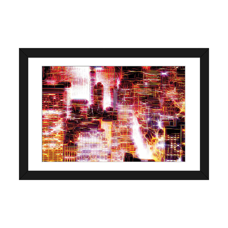 «Red Lights II», impression sur toile, Papier beaux-arts encadré noir, Blanc, H 16 po x l 24 po x P 1 po