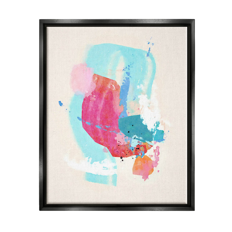Art abstrait giclée encadrée par Suzanne Nicoll, H 21 po x l 17 po x P 1,7 po, Cadre flottant noir de jais