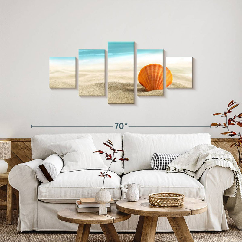 Seashell On Sandy Beach, 24" H x 55" W