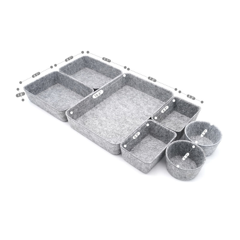 2.4'' H x 7.9'' W x 10.8'' D Organizer Set, Charcoal