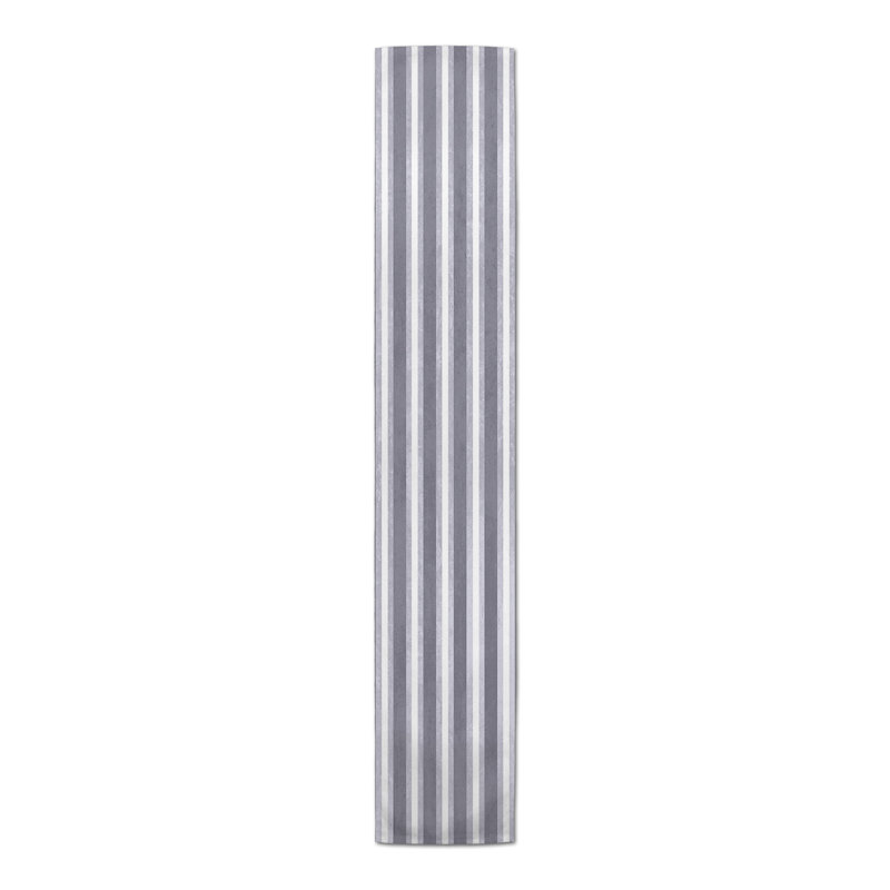 Striped Table Runner, 72" x 16", Dark Gray