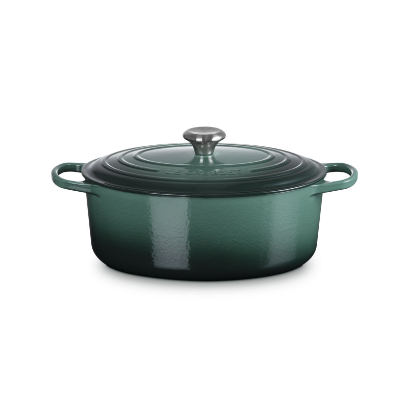 Le Creuset Enameled Cast Iron Oval Dutch Oven with Lid, Artichaut, 6.75 quarts