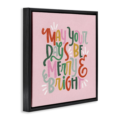 Pastel Merry & Bright Phrase Floating Frame, design by Sarah Hickman