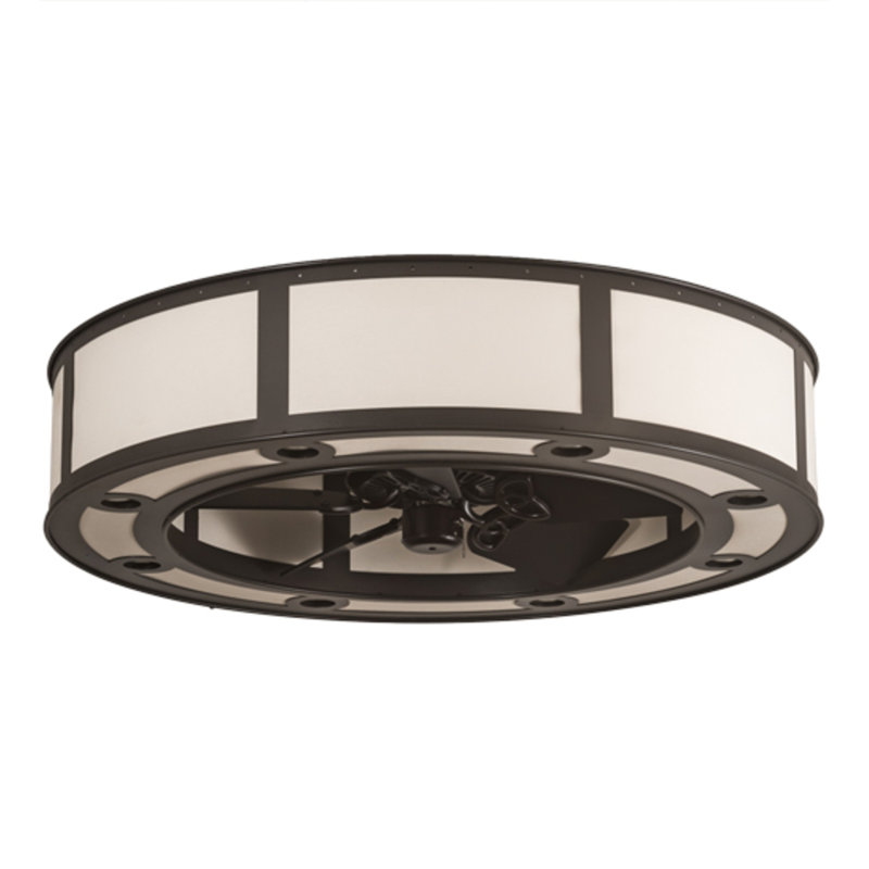 Smythe Craftsman Downrod Flush Mount Ceiling Fan