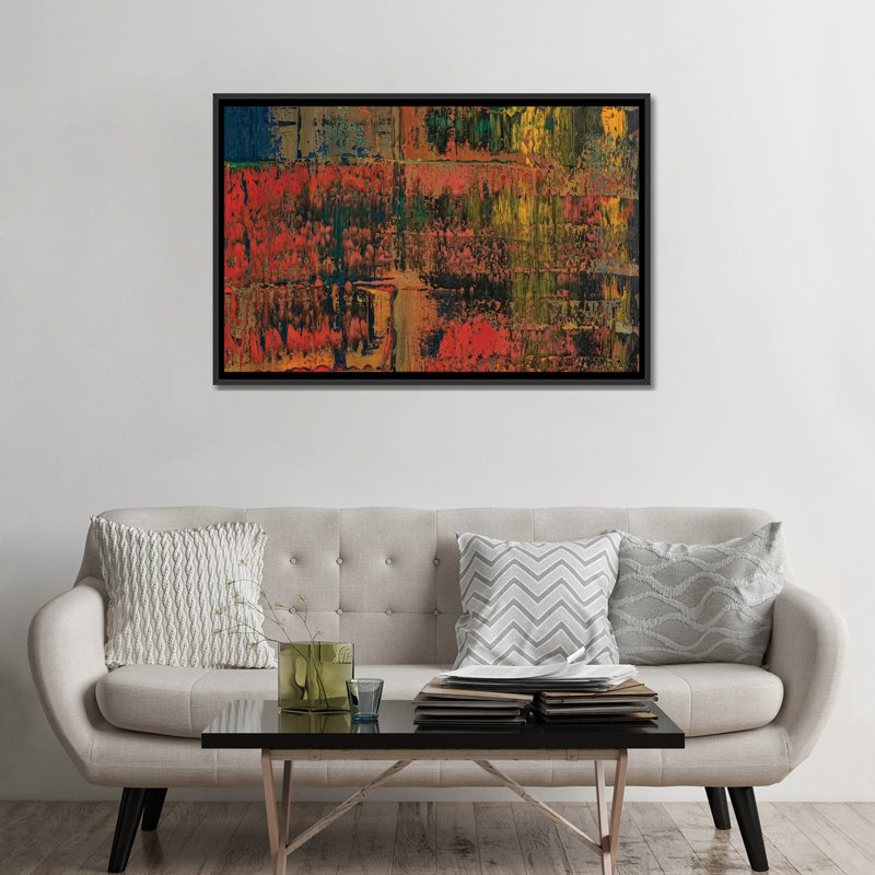 « dechuteed hard », impression sur toile, H 18 po x l 26 po x P 1,5 po, Toile avec cadre noir, Pas de tapis