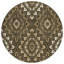 Tapis d'intérieur rond lavable floral 8 pi gris