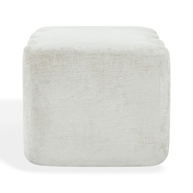 Jacqualessa Chenille Bench, Cream Chenille