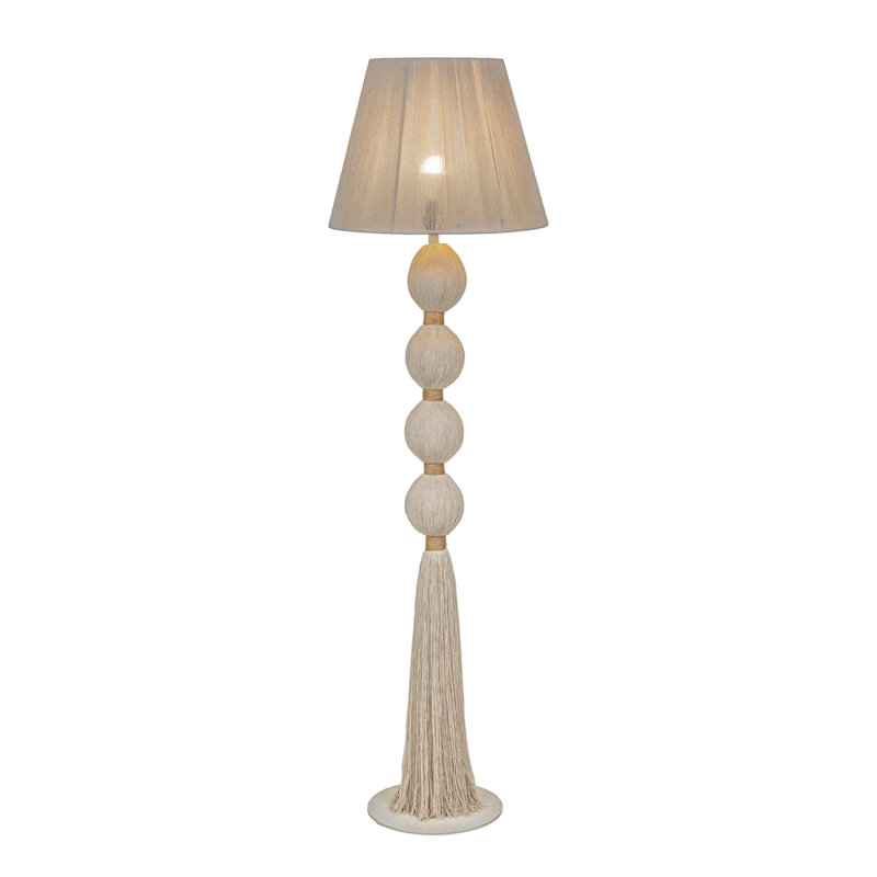 Lampe sur pied en coton blanc Samba
