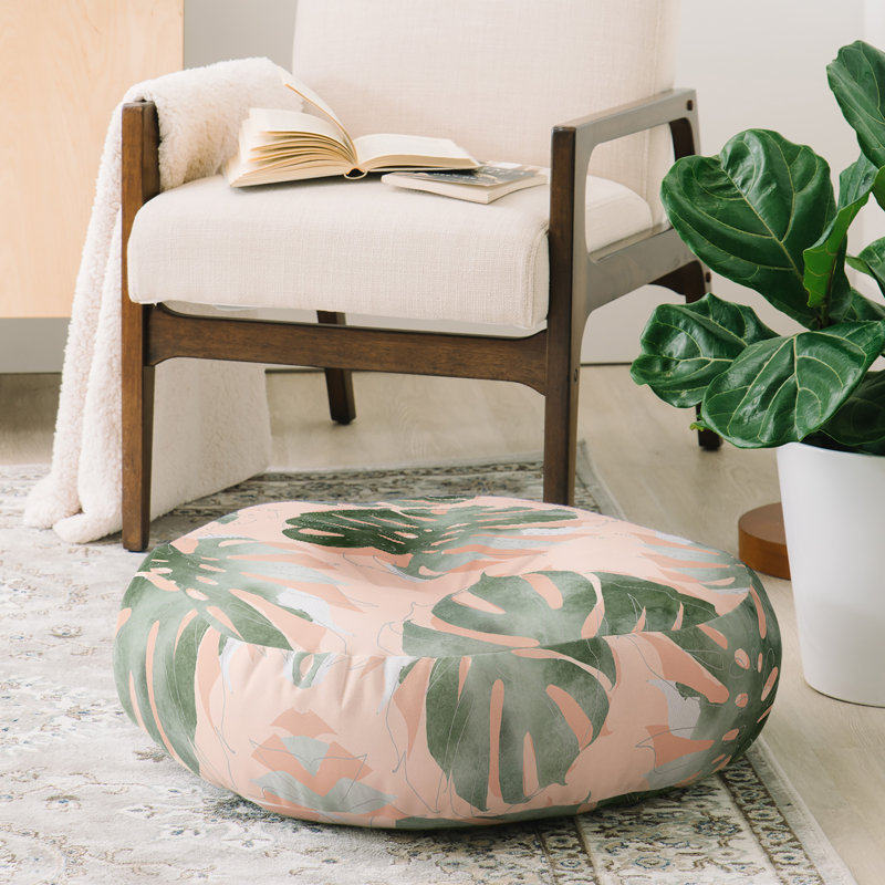 Coussin de sol iveta abolina bohémien monstera