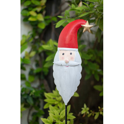  Christmas Santa Decorations Distressed Wood And Metal 54" H Set Of 2