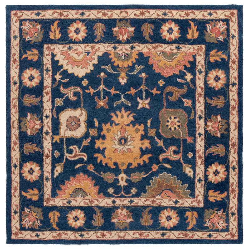 Longkesh Wool/Cotton Area Rug, Square 6'
