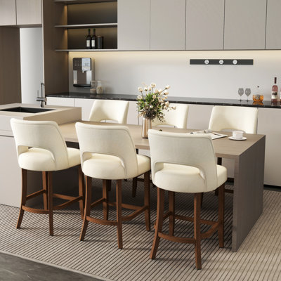 Solid Wood Upholstered Counter Stool