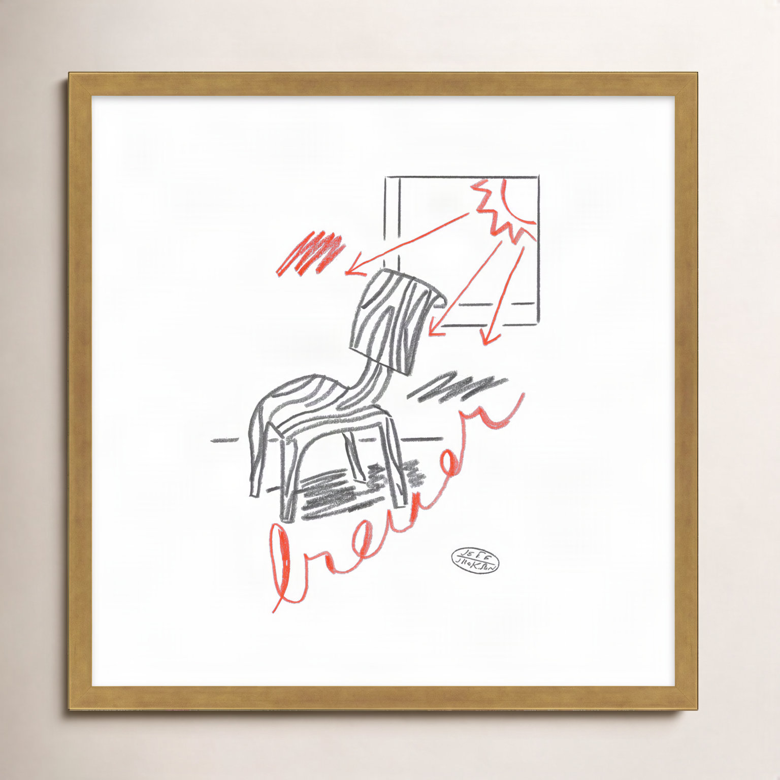 Chairs Breuer Print by Jeff Jackson, 30" W x 30" H, Gold Single Picture Framed Paper