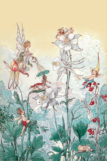 Fairies at Play par Harold Gaze - reproduction, H 36 po x l 24 po x P 1,5 po