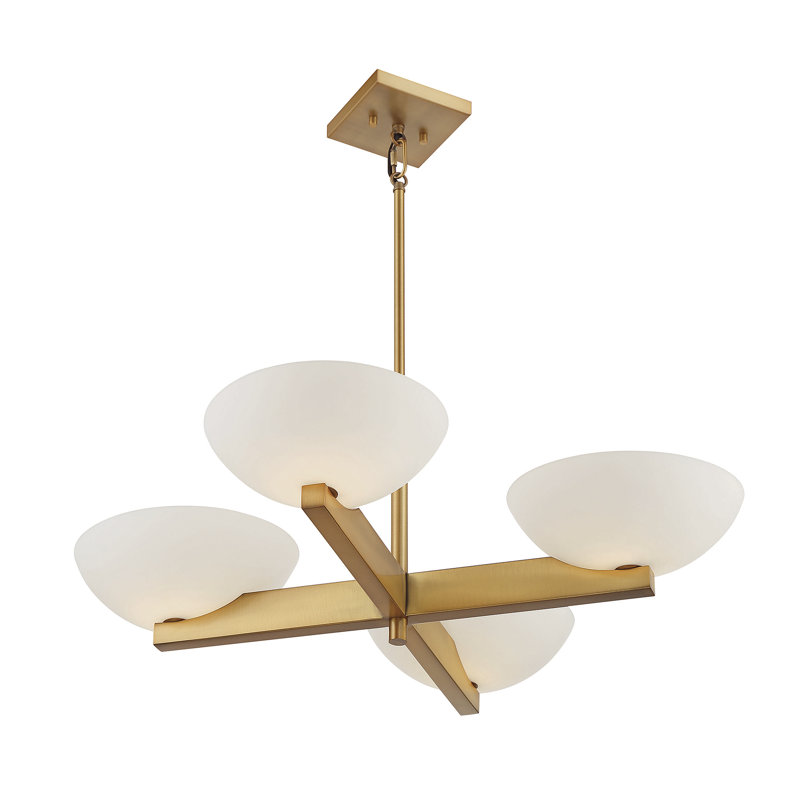 4-Light Chandelier, Laiton