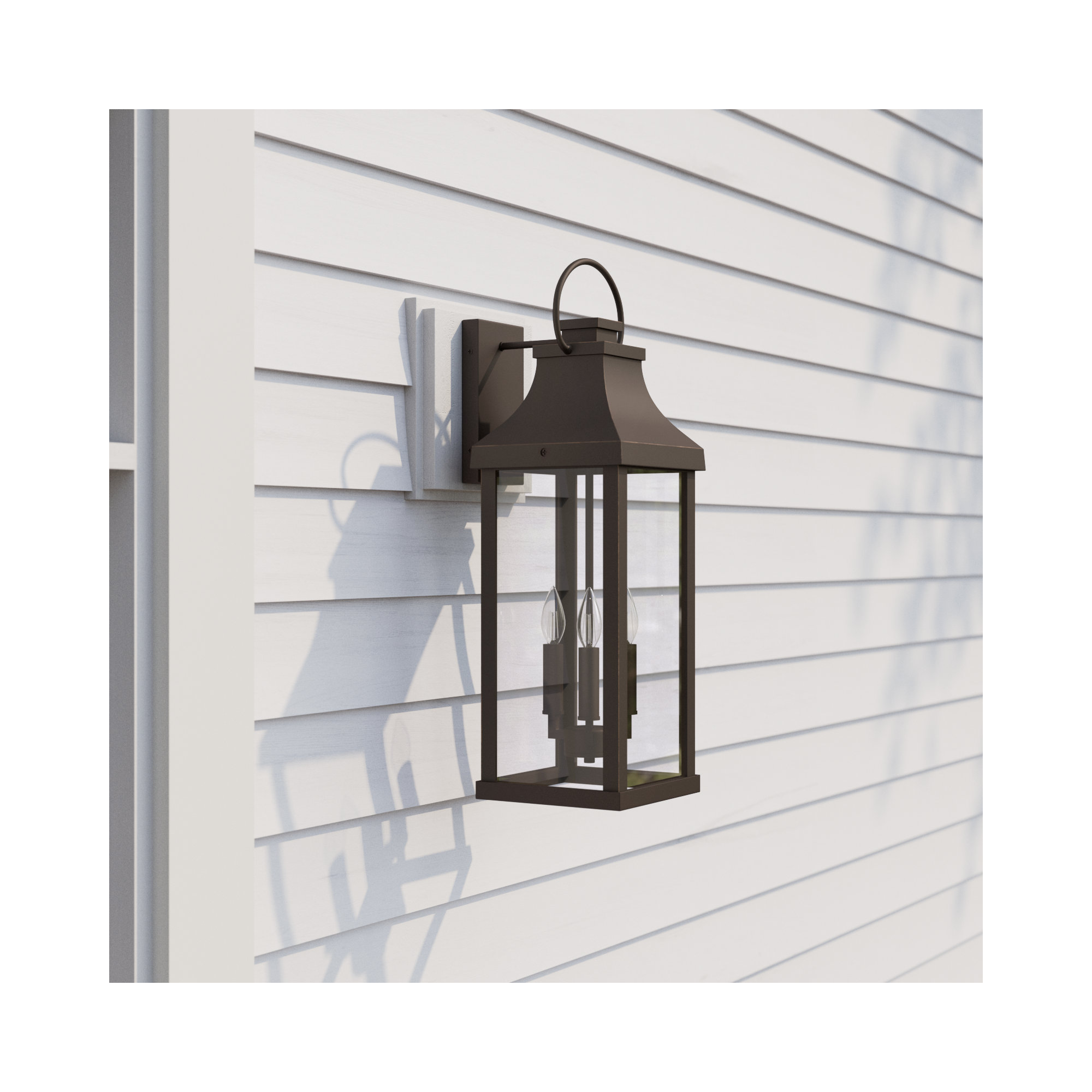 Caden 3 Light Outdoor Wall Light, Oiled Bronze