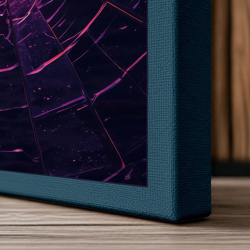 Tunnel to Light Modern - Wrapped Canvas, 30x20 - 76.2 x 50.8 cm, Teal Border
